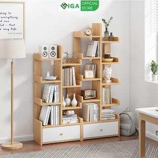 Giá sách IGA hình cây có hộc đừng đồ phong cách Nordic GP171