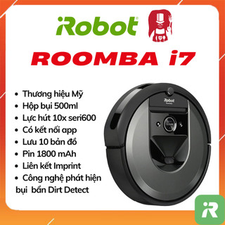 iRobot Roomba i7 _ Robot hút bụi thông minh thương hiệu Mỹ, công nghệ chổi kép AeroForce độc quyền iRobot