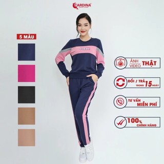 Bộ Nỉ Nữ 𝐂𝐀𝐑𝐃𝐈𝐍𝐀 Thu Đông, Phong Cách Thể Thao, Phối Màu Tinh Tế, Trẻ, Đẹp, Năng Động, Giá Tốt