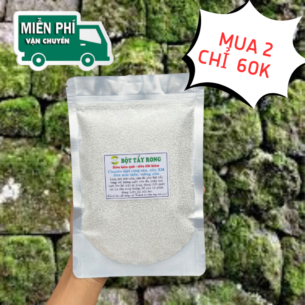 bột tẩy rong rêu sân nhà hiệu quả , bot tay rong gói 500g chà đến đâu sân sạch đến đó
