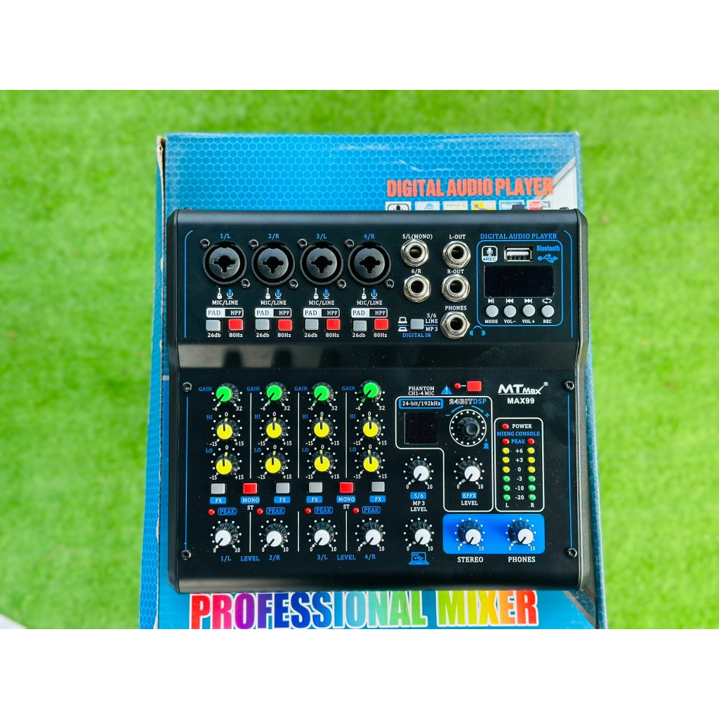 Mixer Yamaha Max 99 USB bluetooth 16 chế độ vang karaoke gia đình, livestream fb