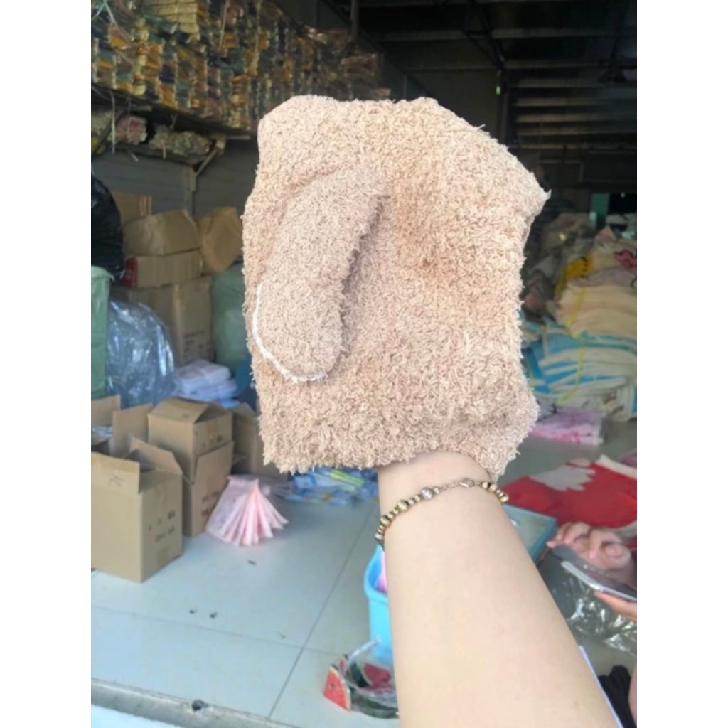 Mũ len cho bé trai, bé gái lông cừu tai thỏ có cúc che kín tai