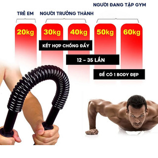 Gậy bẻ cơ tay, gậy lò xo nâng cơ tay, cơ ngực, dụng cụ tập tại nhà lực 40kg