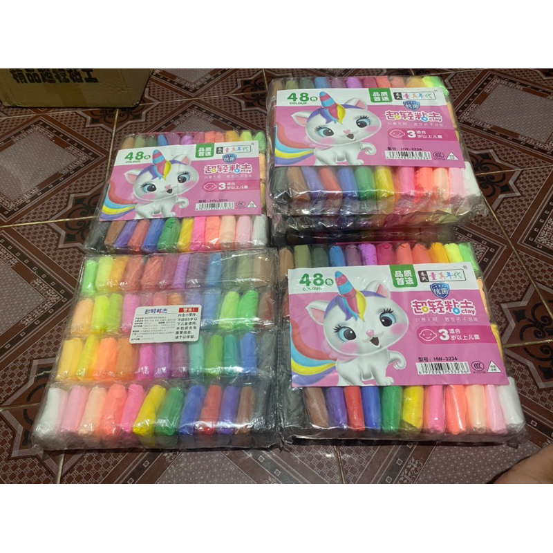 Đất sét tự khô nhật 48 màu cho bé an toàn sạch sẽ