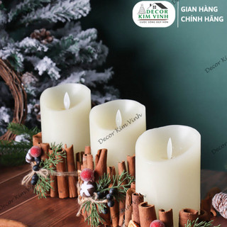 Nến giáng sinh điện tử nen22 decor kim vinh nến chân quế trang trí noel