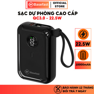Sạc dự phòng 22.5w Basefast Pin chống quá tải nhiệt thiết kế nhỏ gọn có màn hình LED cho lP Samsung