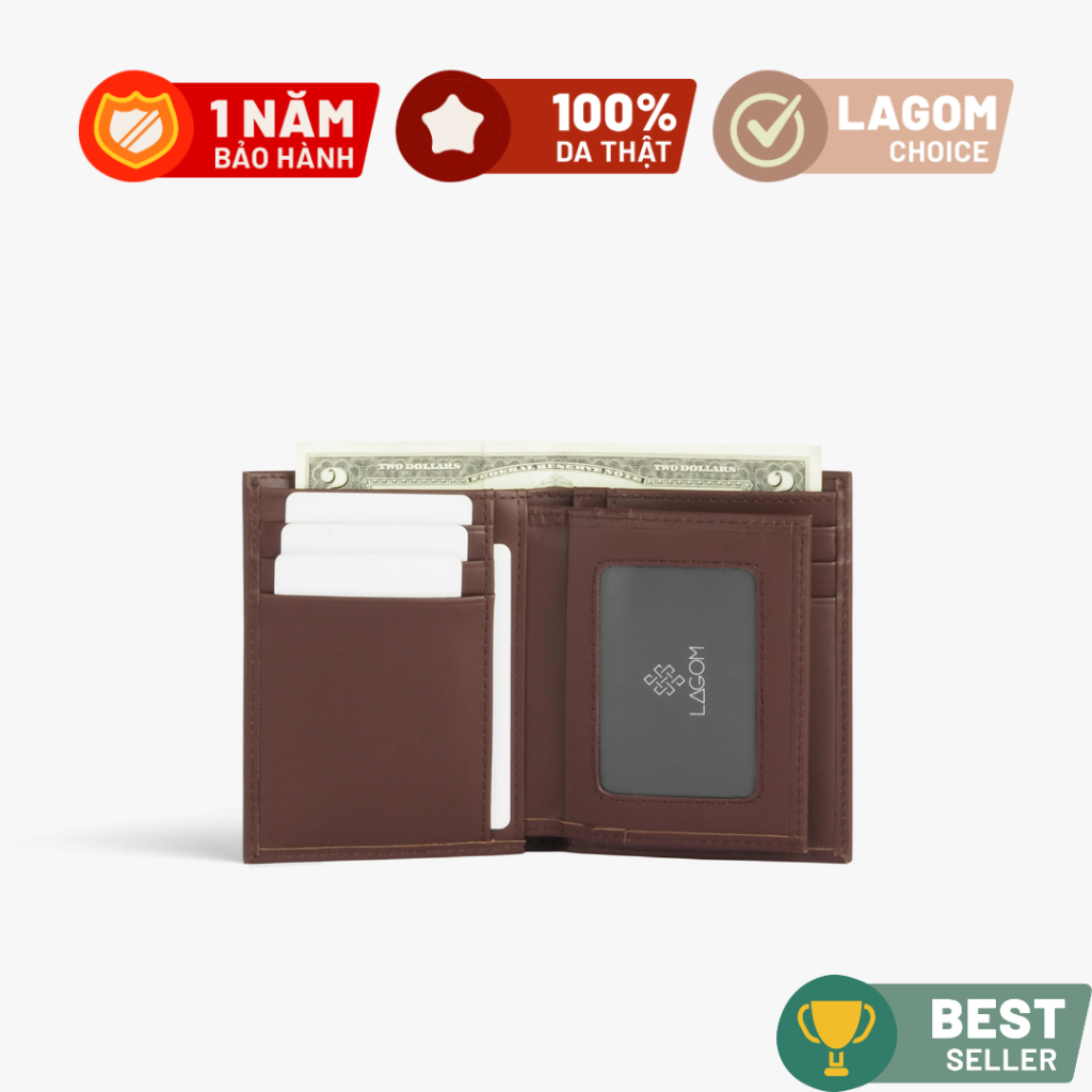 Ví Nam Da Thật LAGOM Tidy Wallet Dáng đứng