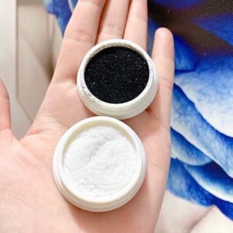 Nhũ rắc kim cương siêu mịn tinh thể màu trắng đen làm móng HN NAIL NEW