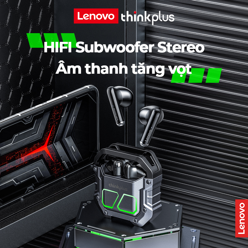 Tai nghe nhét tai không dây LENOVO XT81 TWS bluetooth 5.3, tai nghe gaming có micro, âm thanh nổi Hifi, độ trễ thấp