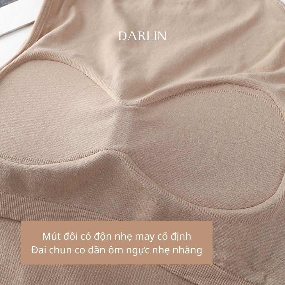 Áo Thun Cổ Lọ Sát Nách Không Tay Có Mút Darlin Bratop Dáng Dài Mặc Blazer Vest A32