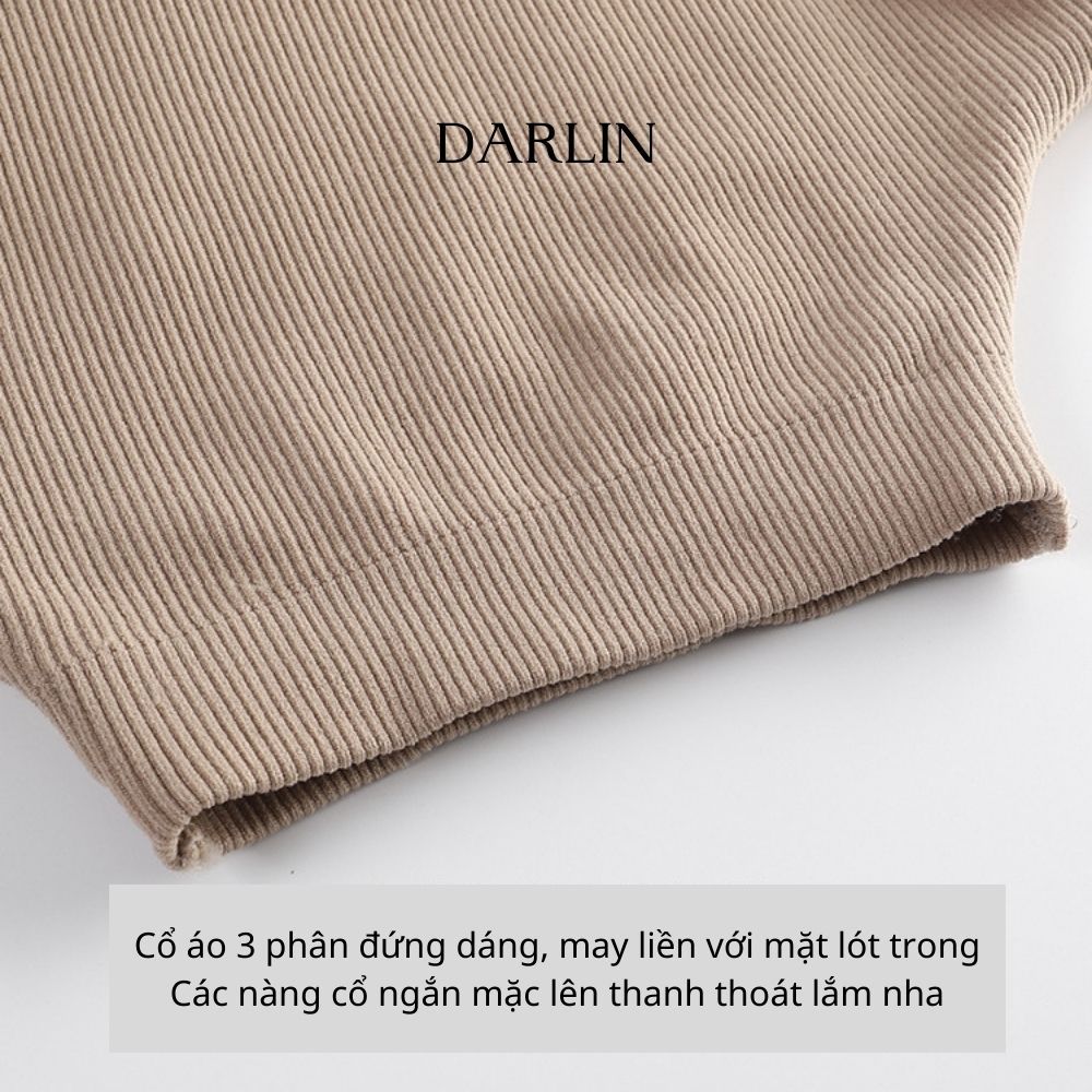 Áo Thun Cổ Lọ Sát Nách Không Tay Có Mút Darlin Bratop Dáng Dài Mặc Blazer Vest A32