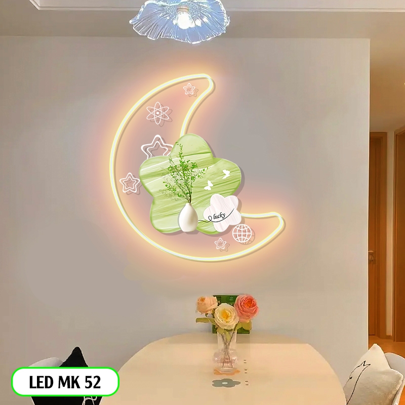 TRANH 3D LED MICA TrăngSaoTrang Trí Phòng Khách, phòng ngủ, tranh đèn led decor