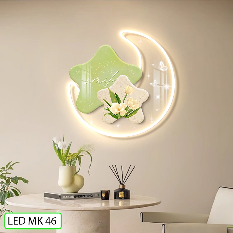 TRANH 3D LED MICA TrăngSaoTrang Trí Phòng Khách, phòng ngủ, tranh đèn led decor