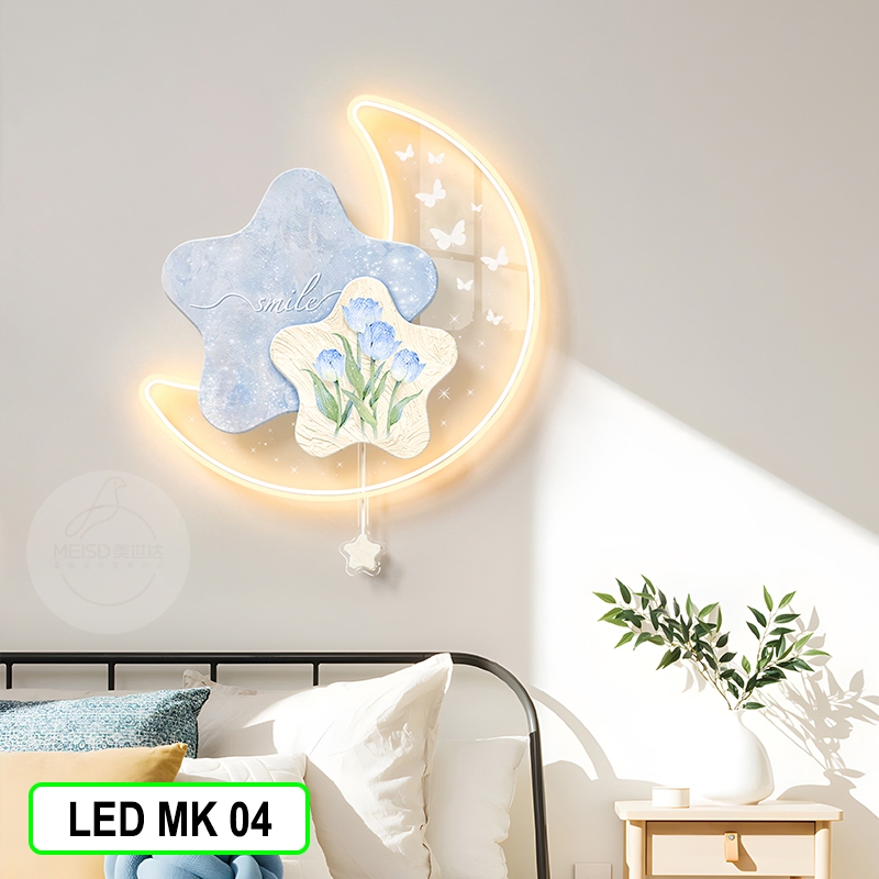 TRANH 3D LED MICA TrăngSaoTrang Trí Phòng Khách, phòng ngủ, tranh đèn led decor