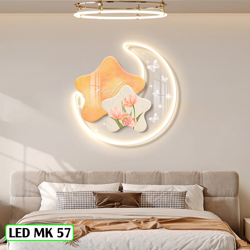 TRANH 3D LED MICA TrăngSaoTrang Trí Phòng Khách, phòng ngủ, tranh đèn led decor