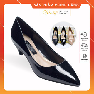 Giày cao gót mũi nhọn 3cm merly 1268, giày nữ đế nhọn, giày công sở nữ gót nhọn, giày gót thấp, giày nữ big size