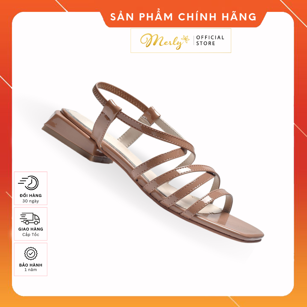 Giày Sandal Dây Gót Thấp Merly 1504