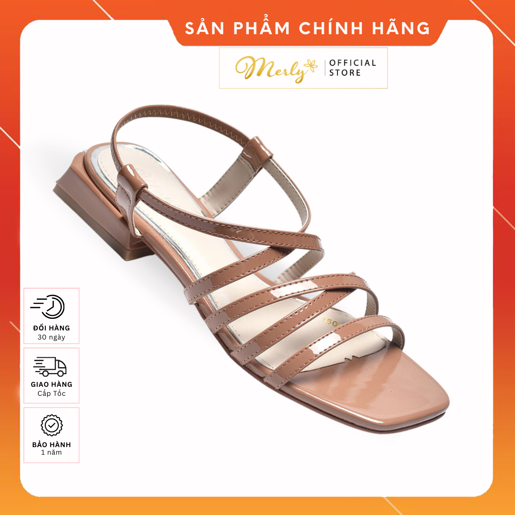 Giày Sandal Dây Gót Thấp Merly 1504