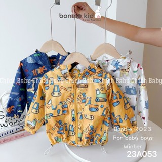 🦖🧥 [HÀNG MỚI 2025] Áo khoác gió cho bé trai nhiều họa tiết xinh xắn xe hơi khủng long màu vàng xanh navy
