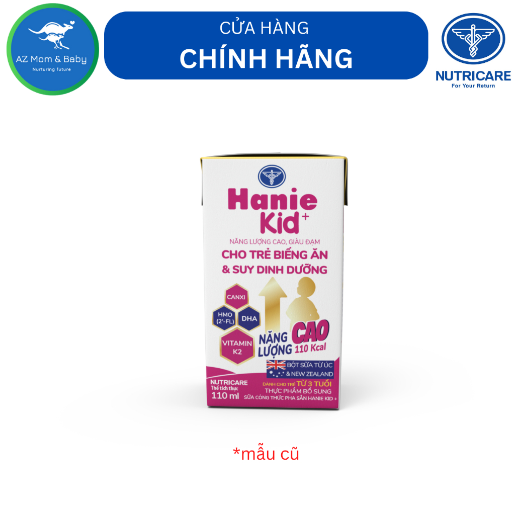 Thùng sữa bột pha sẵn Nutricare Hanie Kid (110ml x 48 hộp) - cho trẻ biếng ăn và suy dinh dưỡng