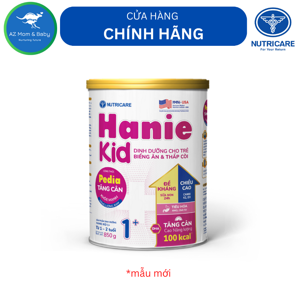 Sữa bột Nutricare Hanie Kid 1+ cho trẻ biếng ăn và suy dinh dưỡng (900g)