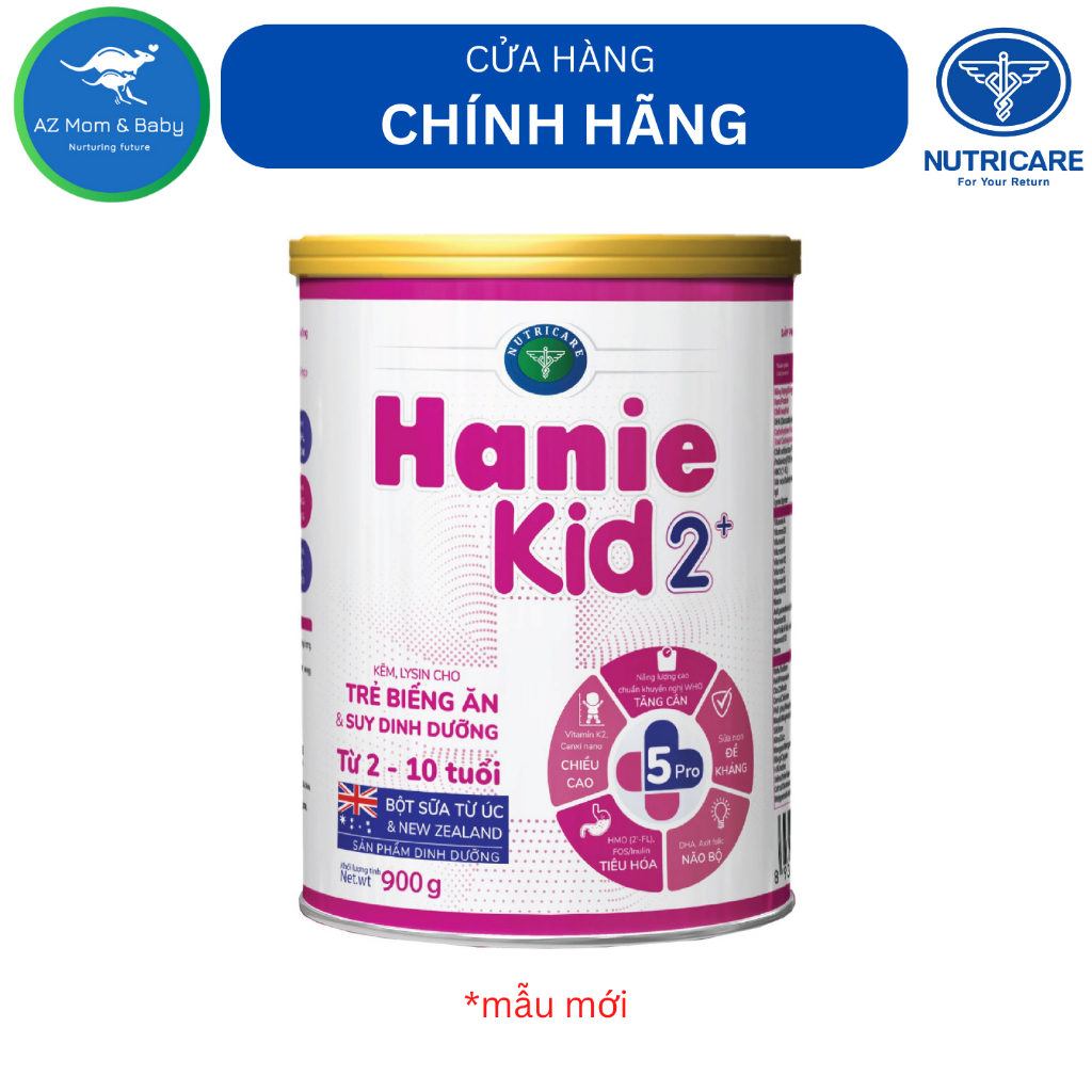 Sữa bột Nutricare Hanie Kid 2+ cho trẻ biếng ăn và suy dinh dưỡng (900g)