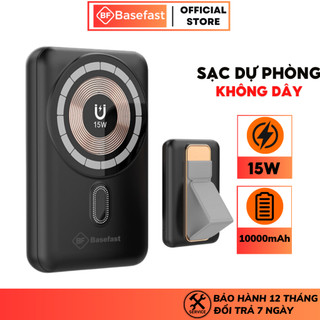Sạc dự phòng không dây Basefast pin sạc nhanh 15w nhỏ gọn chống quá tải nhiệt cho iP samsung