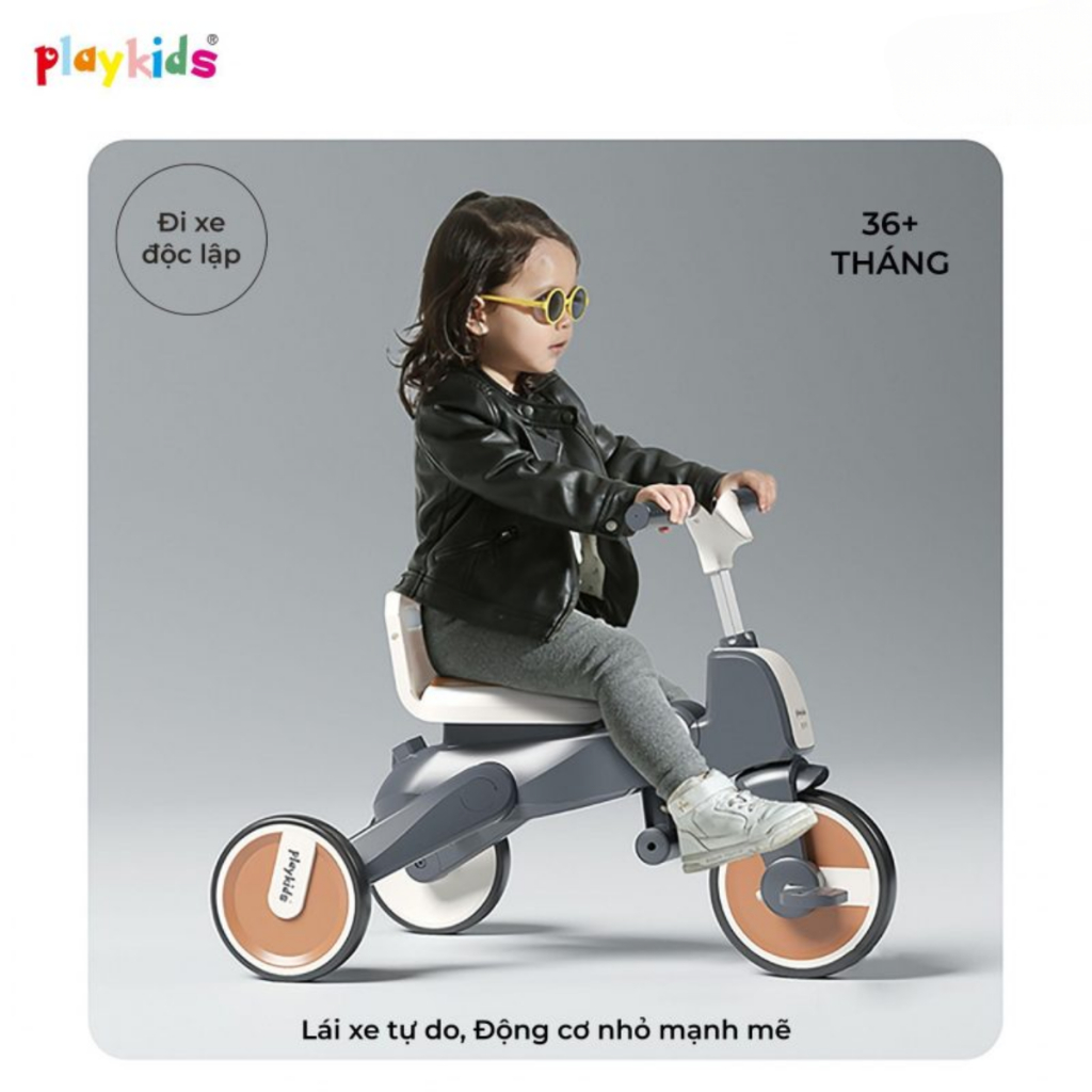 Xe đạp đẩy 3 bánh cho bé 7 in 1 cao cấp Moaz BÉBÉ Playkids S03 HD