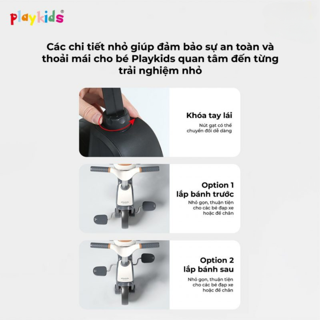 Xe đạp đẩy 3 bánh cho bé 7 in 1 cao cấp Moaz BÉBÉ Playkids S03 HD