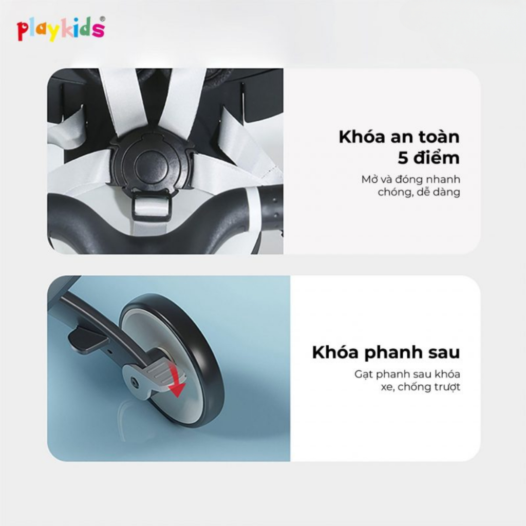 Xe đạp đẩy 3 bánh cho bé 7 in 1 cao cấp Moaz BÉBÉ Playkids S03 HD