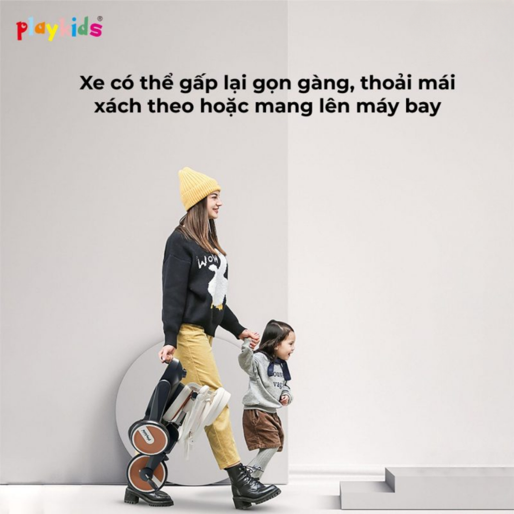 Xe đạp đẩy 3 bánh cho bé 7 in 1 cao cấp Moaz BÉBÉ Playkids S03 HD