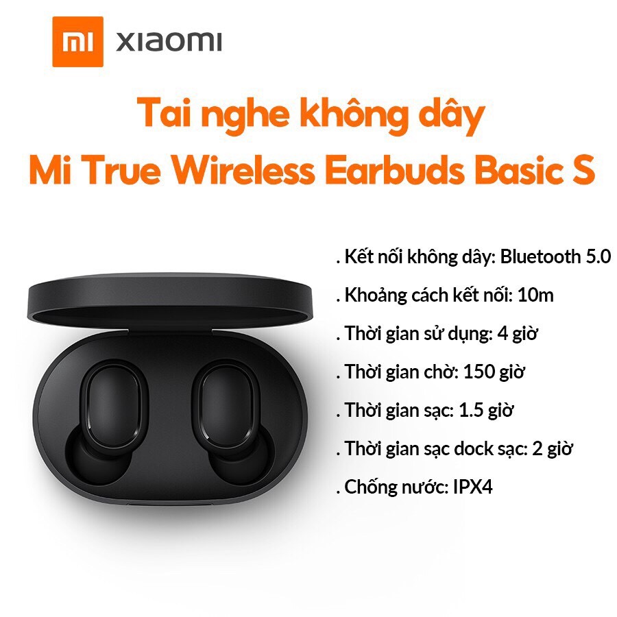Tai nghe nhét tai bluetooth xiaomi Earbuds Basic S chính hãng bảo hành 12 tháng đổi mới