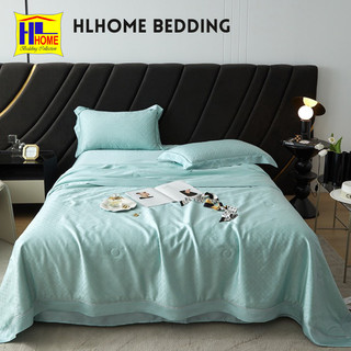 Bộ chăn ga tencel Hlhome bedding mix chăn hè L——V CAO CẤP set 4 món thoáng mát, mềm mại