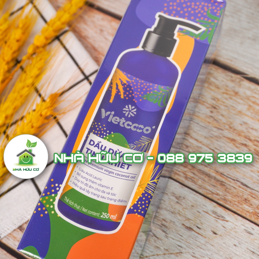Dầu dừa tinh khiết vitamin E Vietcoco - chai vòi xịt 250ml Date:9/2/2025 - Nhà Hũu Cơ