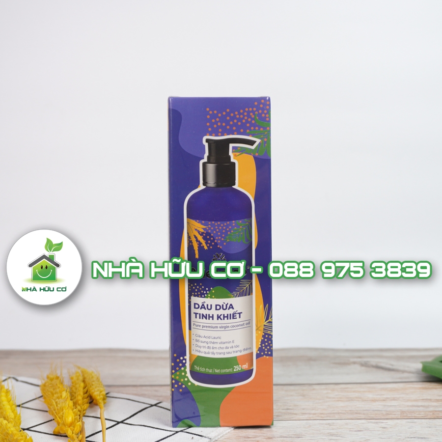 Dầu dừa tinh khiết vitamin E Vietcoco - chai vòi xịt 250ml Date:9/2/2025 - Nhà Hũu Cơ