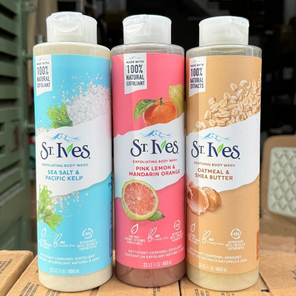 Sữa Tắm Tẩy Tế Bào Chết ST. IVES BODY WASH 650ml                                           [HÀNG CHUẨN USA] HSD 01/2025