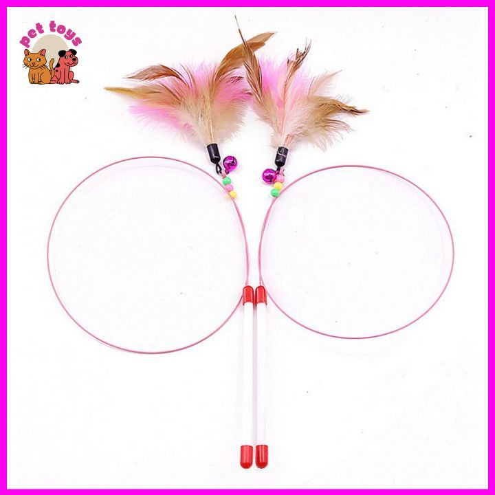 Cần Câu Mèo Dây Thép Lông Gà - Pet Toys