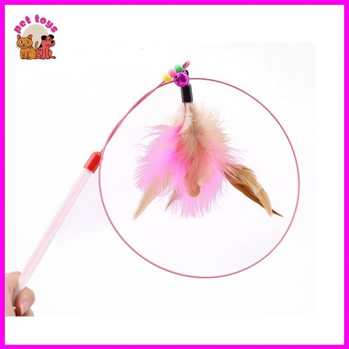Cần Câu Mèo Dây Thép Lông Gà - Pet Toys