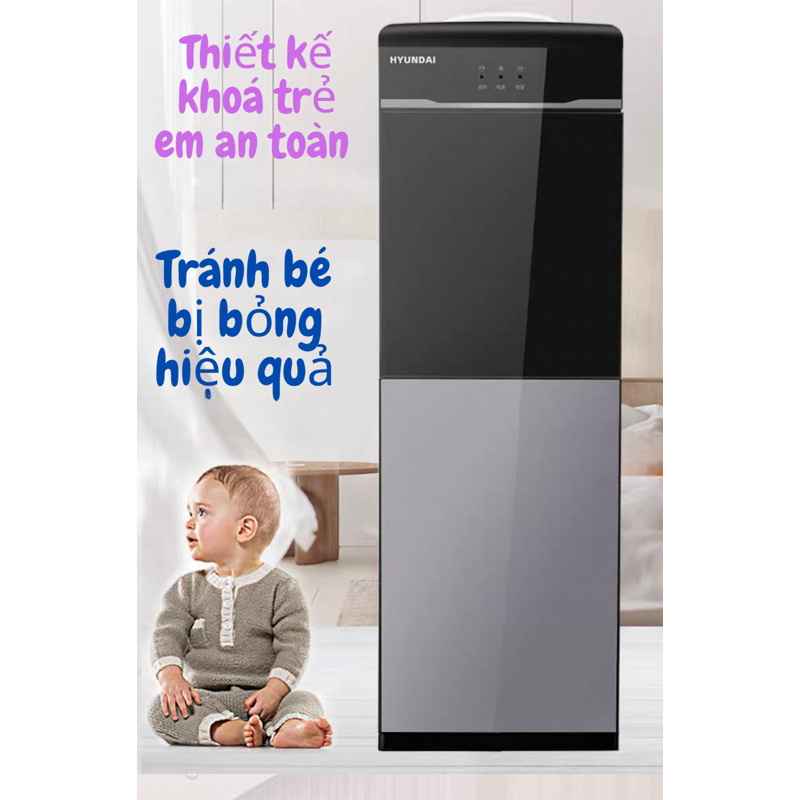 BIG SALE - Máy lọc nước nóng lạnh Huyndai mẫu mới công nghệ Hàn siêu tích kiệm điện - Cây nước nóng lạnh có khóa trẻ em