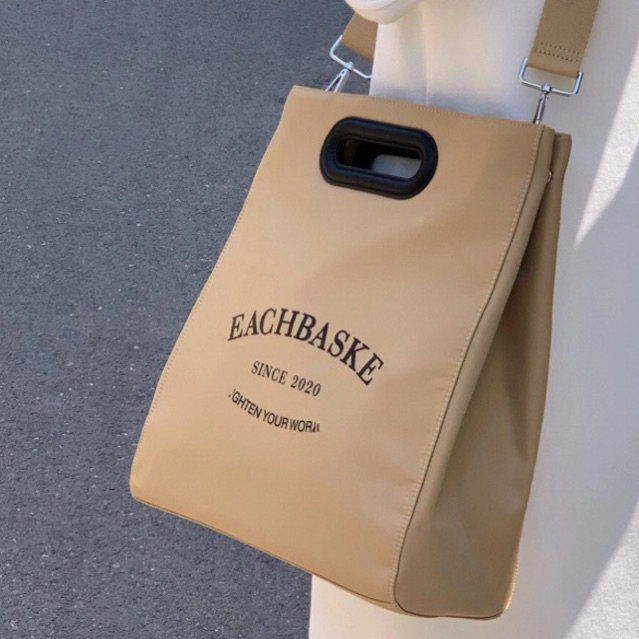 Túi đeo chéo Peachbasket hình hộp chữ nhật phong cách Unisex