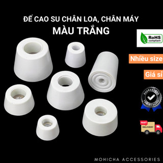 Chân đế cao su giảm chấn dùng làm chân loa chân máy, sản xuất đồ nội thất, Màu trắng, tiêu chuẩn RoHS