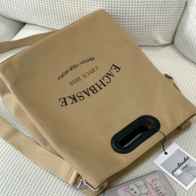 Túi đeo chéo Peachbasket hình hộp chữ nhật phong cách Unisex