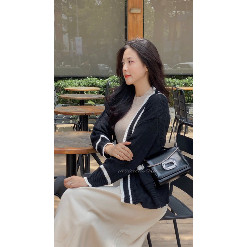 Áo Cardigan - 855 - 2 Túi - Không Nút - Viền