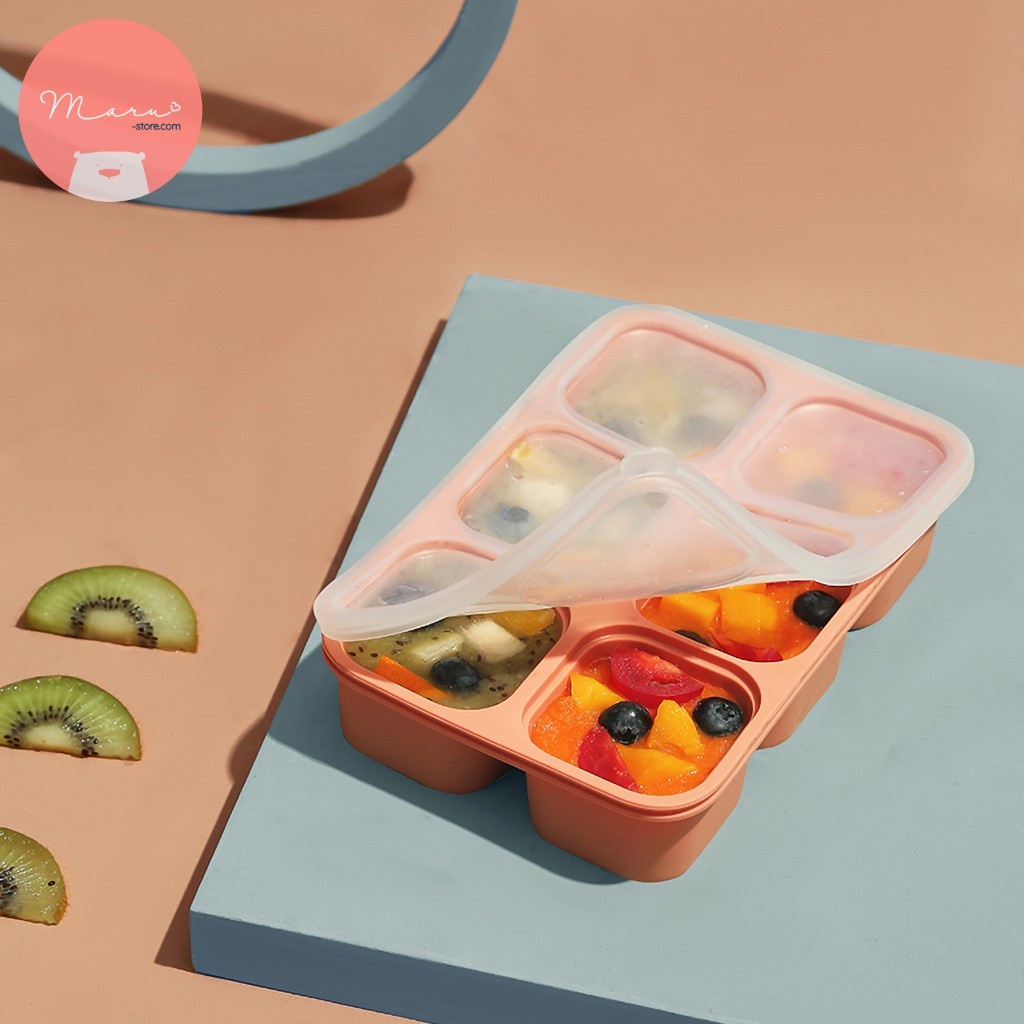 Khay trữ đông đồ ăn dặm bằng silicon 6 ô x 60ml | PHANPY