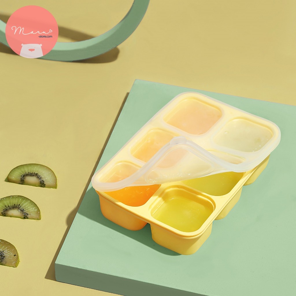 Khay trữ đông đồ ăn dặm bằng silicon 6 ô x 60ml | PHANPY