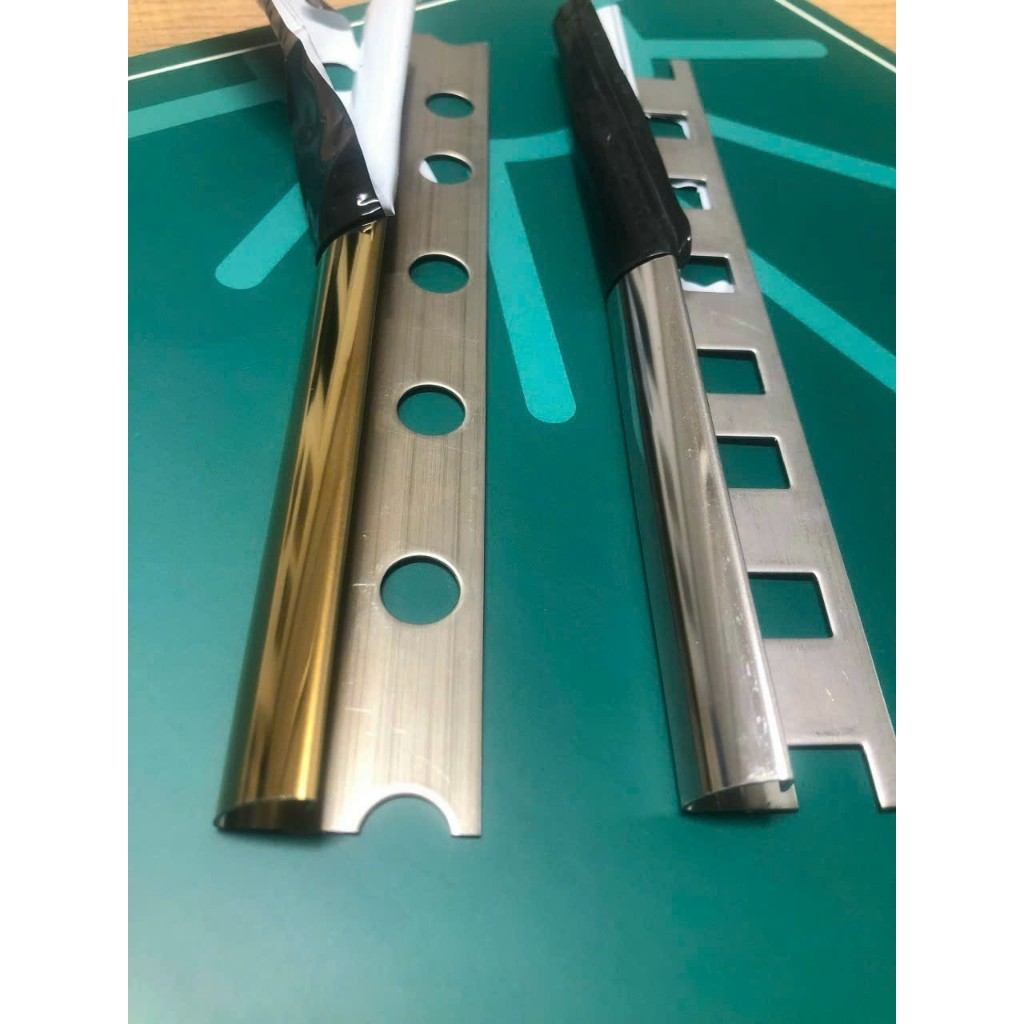(Thanh nguyên 2m4 giao qua sàn cắt đôi),Nẹp ốp gạch,Nẹp bo góc tròn inox YC12, nẹp inox 304 Yc12, nẹ