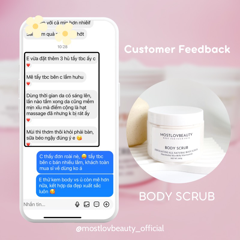 Muối tẩy tế bào chết Mostlovbeauty, cấp ẩm cho da khô, giúp mềm mịn, sạch sâu