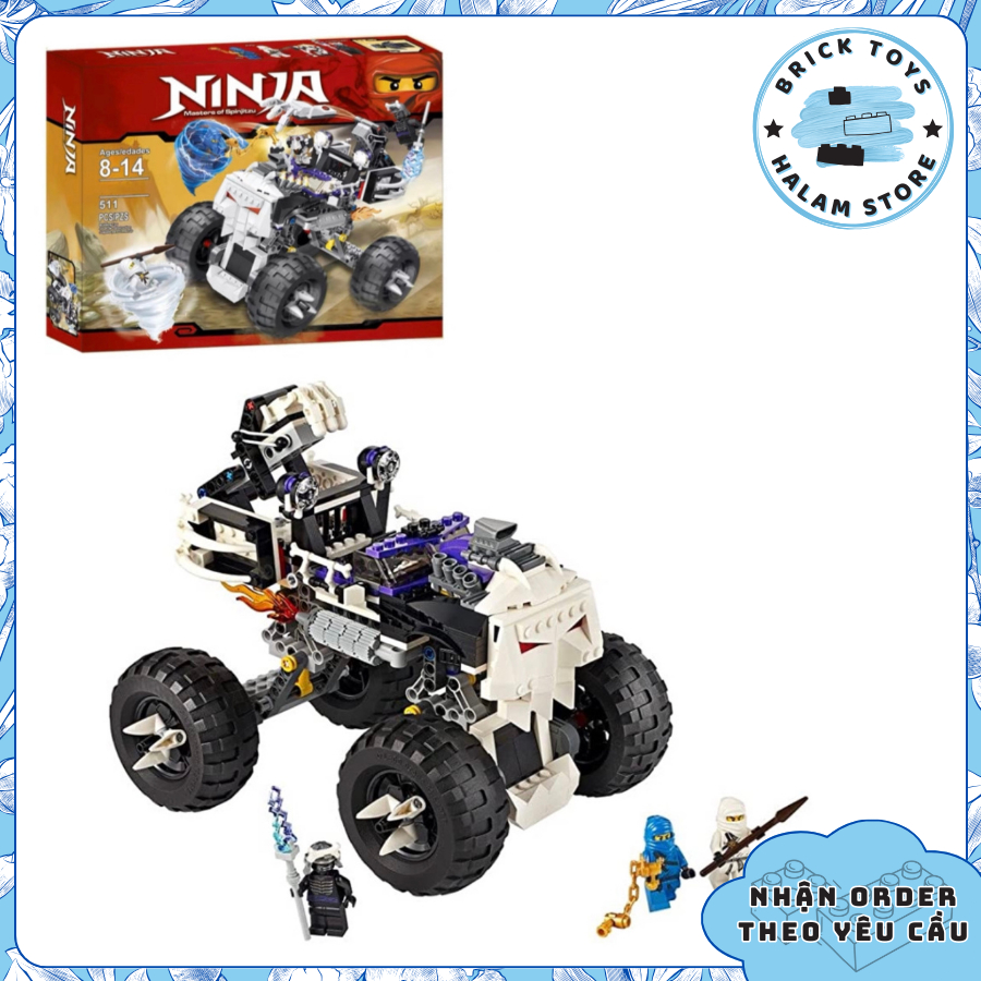 Mô hình lắp ráp Ninjago pilot LELE 58433 - Đồ chơi xếp hình lắp ghép xe xương Garmado