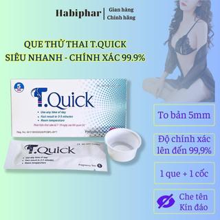 Que thử thai sớm t quick chính xác 99.9%, que test thai nhanh bản to 5mm - habiphar