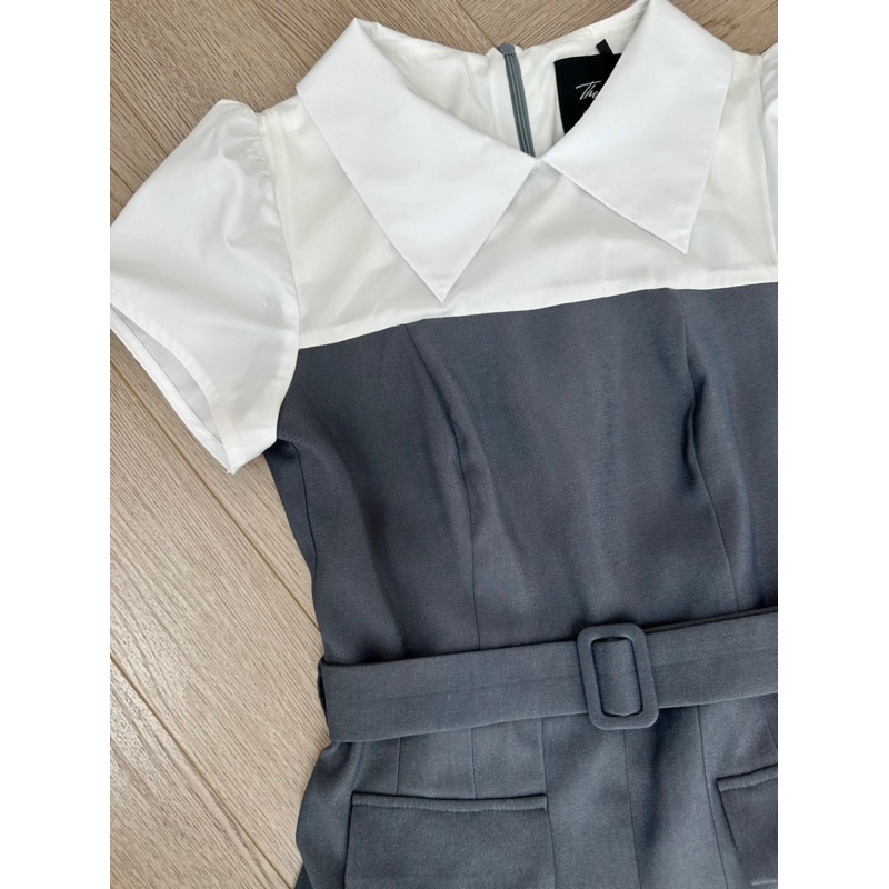 LIBE DRESS by Thepeavn - Đầm xếp li phối sơ mi trắng kèm đai